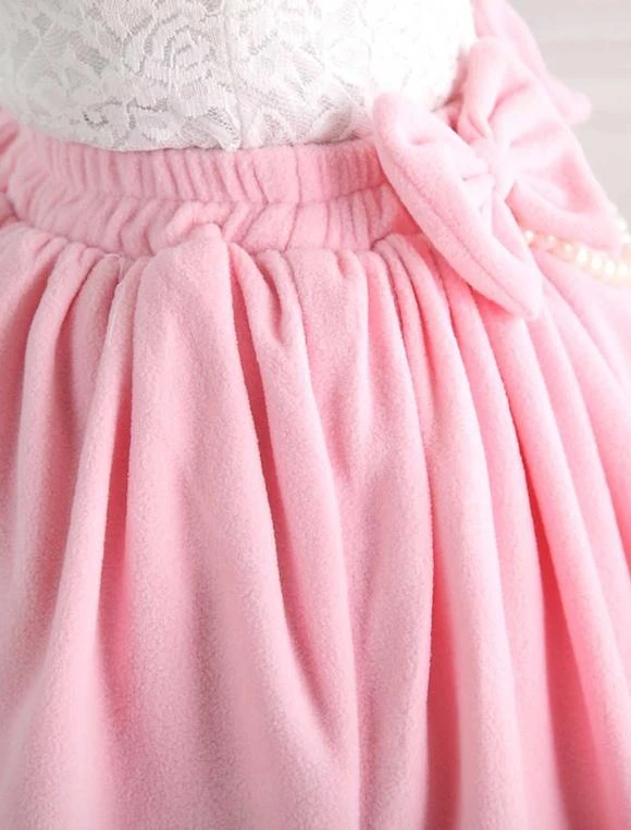 Sweet Pink Short Kawaii Lolita Skirt With White Trim Bow Pears Skirt - Image 5