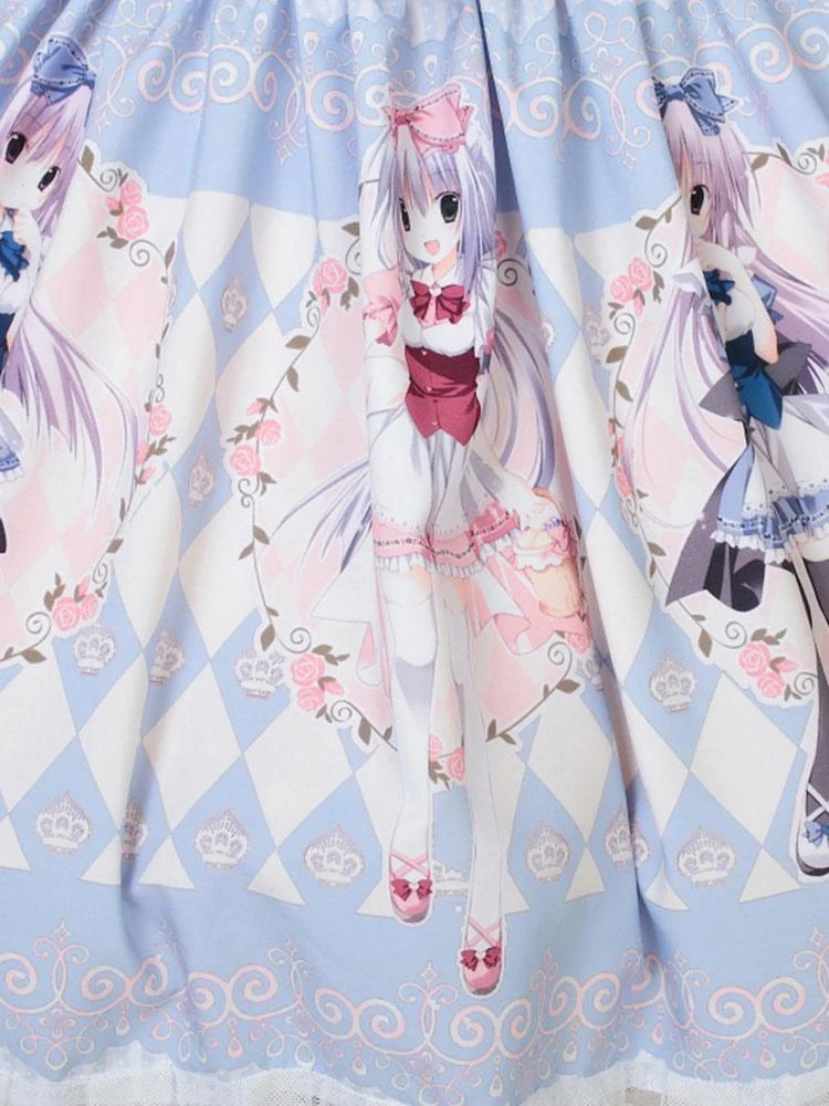 Classic Lolita JSK Dress Light Sky Blue Pearls Bows Lolita Jumper Skirts - Image 8