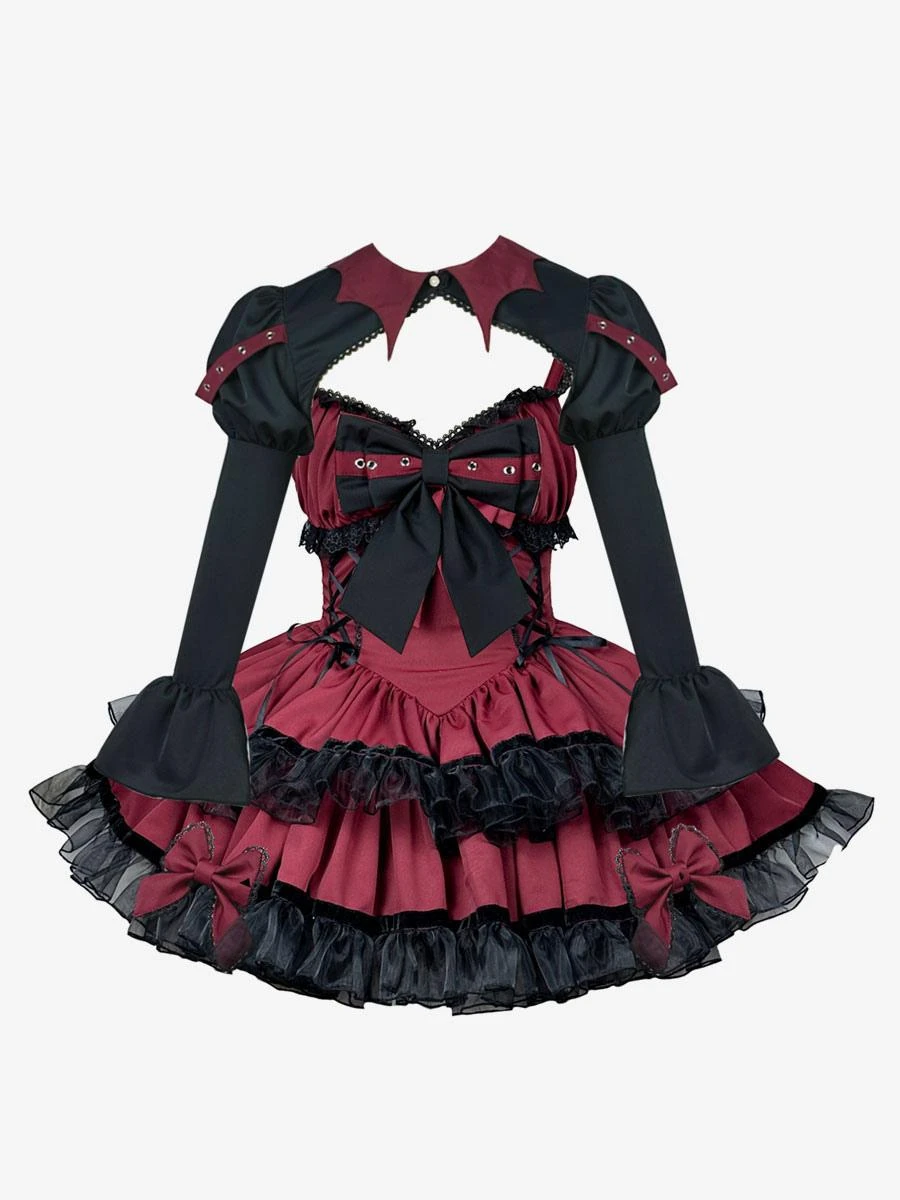 Gothic Lolita Dresses Lace Up Lace Pink Red - Image 10