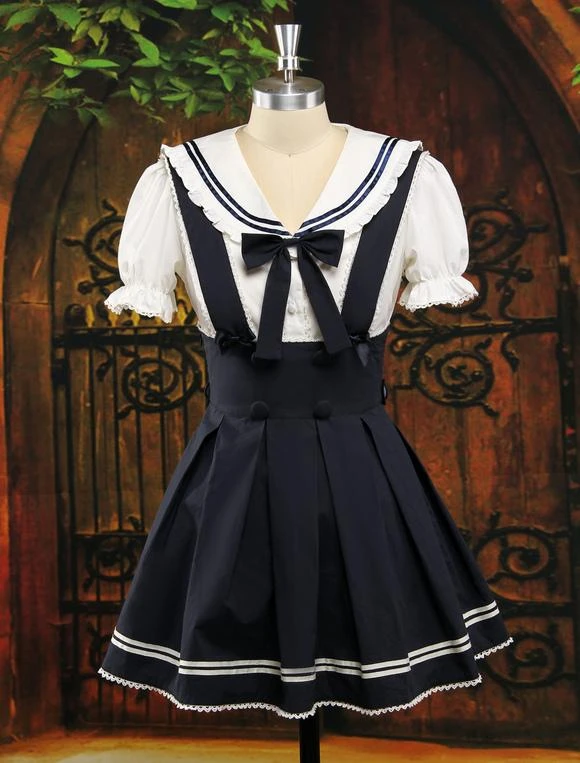 Sweet Multi Color Bow Short Sleeves Cute Lolita Outfits - Image 5