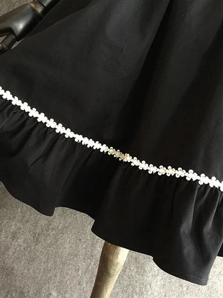 Classic Lolita SK Little Devil Chiffon Frill Black Lolita Skirt - Image 4