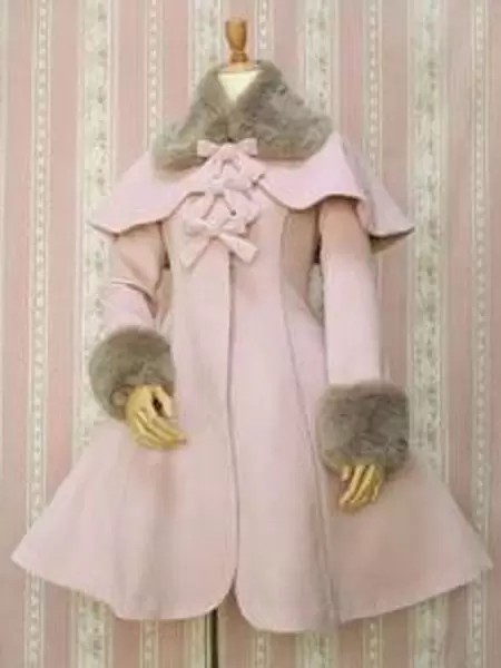 Gothic Lolita Overcoat Bows A Line White Lolita Coat With Detachable Fur And Cape - Image 4