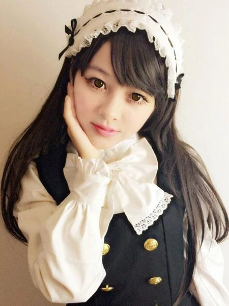 Classic Lolita Outfits Black Jumper Skirt With Long Sleeve Stand Collar Bows Ruffles Blouse - Image 4