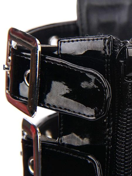 Gothic Lolita Sandal Grommet Buckle Platform Glazed PU Black Lolita Shoes - Image 6