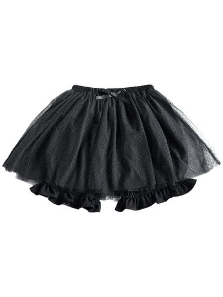 Classic Lolita Bloomer Tulle Polka Dot Cotton Black Lolita Shorts - Image 2