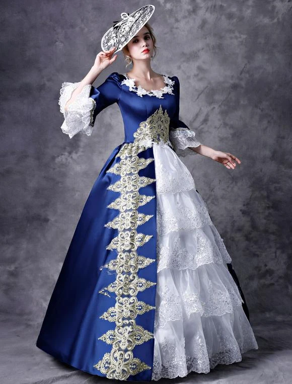 Victorian Dress Costume Women's Red Women's Baroque Masquerade Ball Gowns Royal Half Sleeves Round Neckline With Hat Victorian Era Clothing Retro Costume Carnival - Image 2