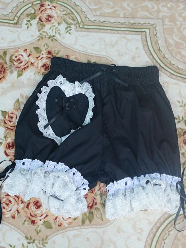 Sweet Lolita Bloomers Lace Bows Loose Leg White Lolita Shorts - Image 4