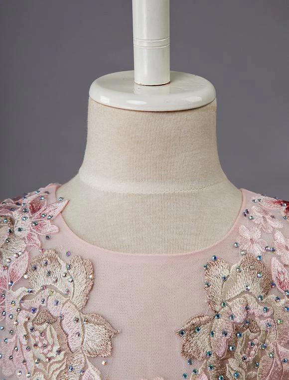 Wedding Flower Girl Dress Formal Lace Floral Tulle Knee Length Dresses For Kids - Image 3