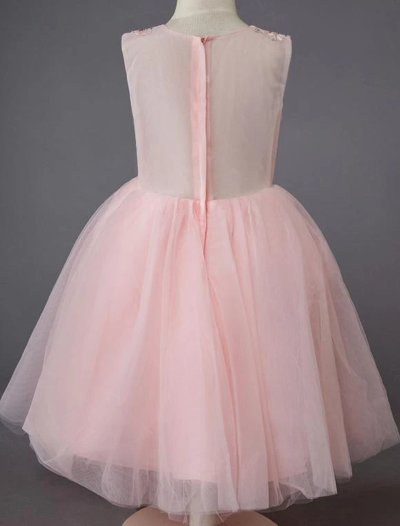 Wedding Flower Girl Dress Formal Lace Floral Tulle Knee Length Dresses For Kids - Image 4