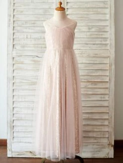 Flower Girl Dresses Jewel Neck Sleeveless Formal Kids Pageant Dresses