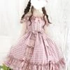 Sweet Lolita JSK Dress Lolita Burgundy Long Sleeves Bows Lolita Jumper Skirts