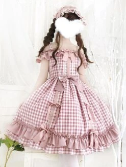 Sweet Lolita JSK Dress Lolita Burgundy Long Sleeves Bows Lolita Jumper Skirts