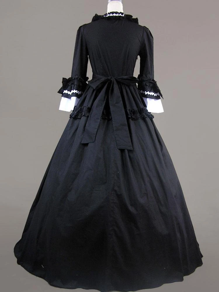 Victorian Retro Costumes Women's Rococo Retro Costumes Ruffles Bow Marie Antoinette Victorian Era Style Clothing Costume Vintage Clothing - Image 7