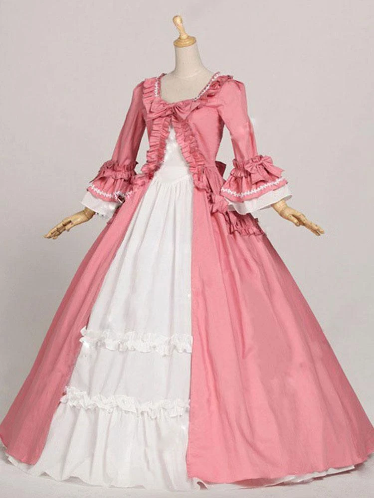 Victorian Retro Costumes Women's Rococo Retro Costumes Ruffles Bow Marie Antoinette Victorian Era Style Clothing Costume Vintage Clothing
