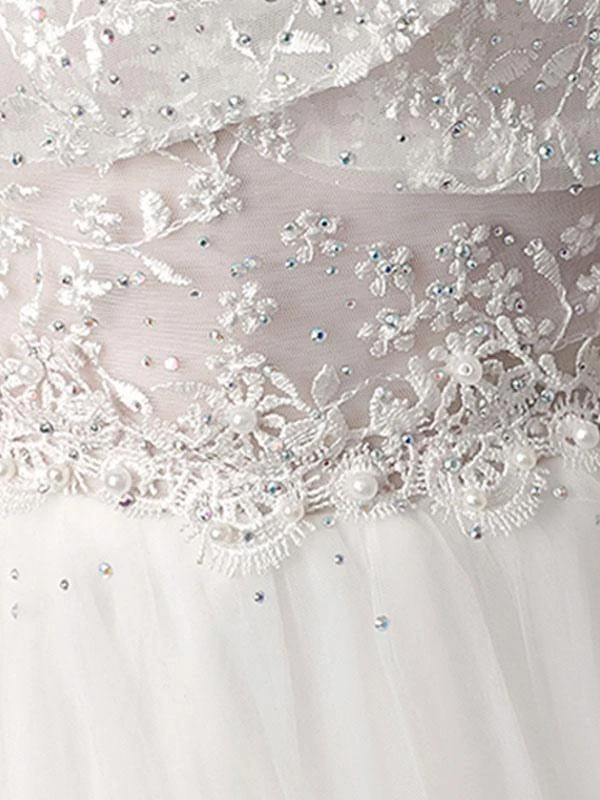 Flower Girl Dresses Jewel Neck Tulle Sleeveless Ankle Length Princess Silhouette Embroidered Kids Party Dresses - Image 3