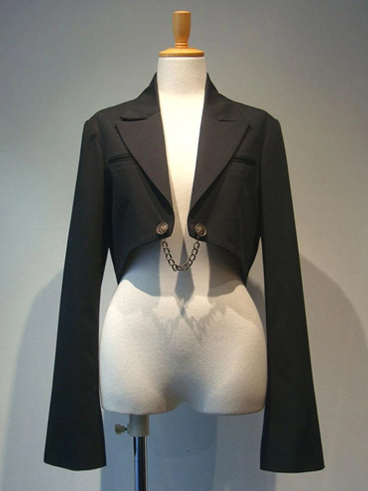 Gothic Lolita Coats Black Christmas Metal Details Cotton Blend Lolita Outwears - Image 5