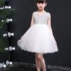 Flower Girl Dresses V Neck Sleeveless Sequins Kids Social Party Dresses