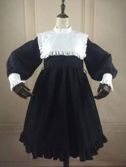 Classic Lolita OP Dress Color Block Frill Lolita One Piece Dresses
