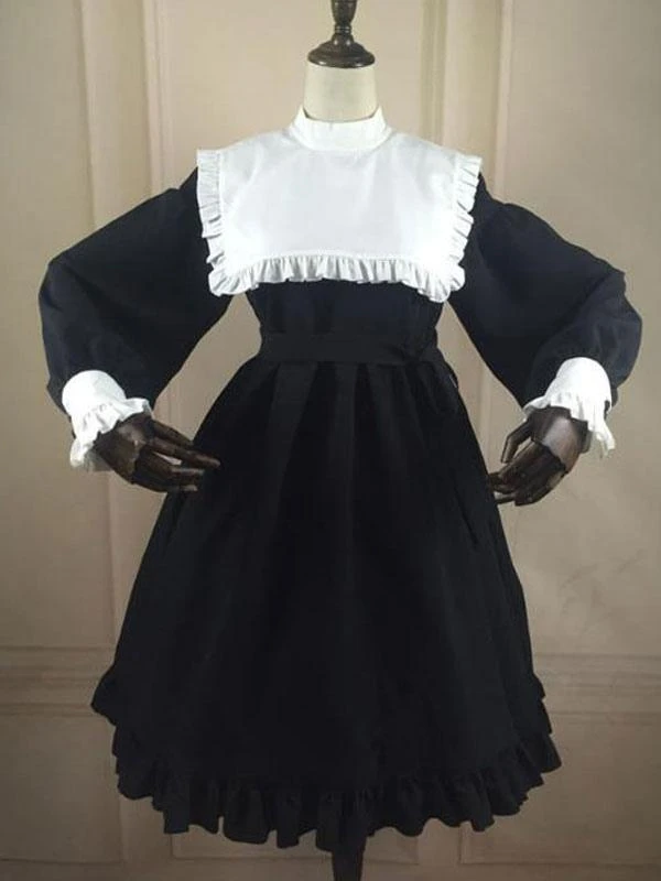 Classic Lolita OP Dress Color Block Frill Lolita One Piece Dresses - Image 4