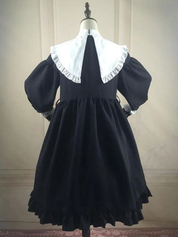 Classic Lolita OP Dress Color Block Frill Lolita One Piece Dresses - Image 3