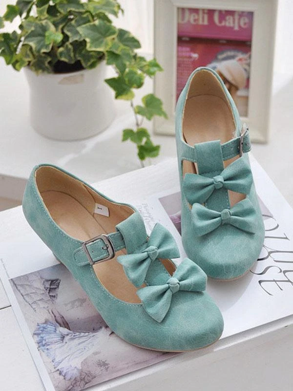 Sweet Lolita Shoes Bows Prism Heel Lolita Pumps - Image 5