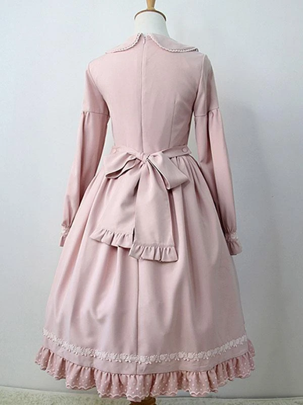 Sweet Lolita OP Dress Ruffles Long Sleeves Lolita One Piece Dresses - Image 3