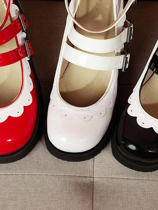 Sweet Lolita Shoes Round Toe PU Leather Flatform Lolita Pumps - Image 10
