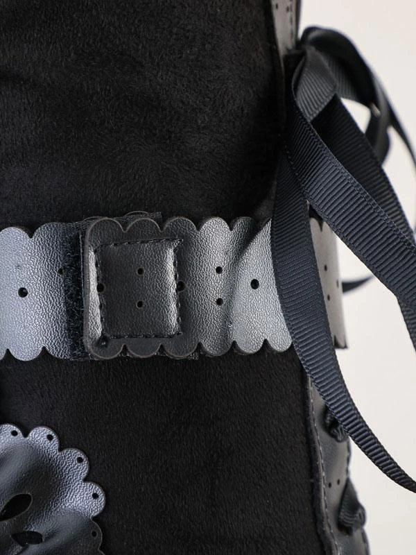 Lolita Boots Bows Kitten Heel Round Toe Lace Up Lolita Shoes - Image 8