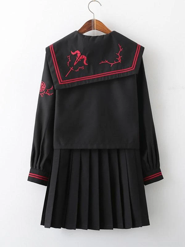School Uniform Outfit JK Black Polyester Anime Merchandise - Image 3