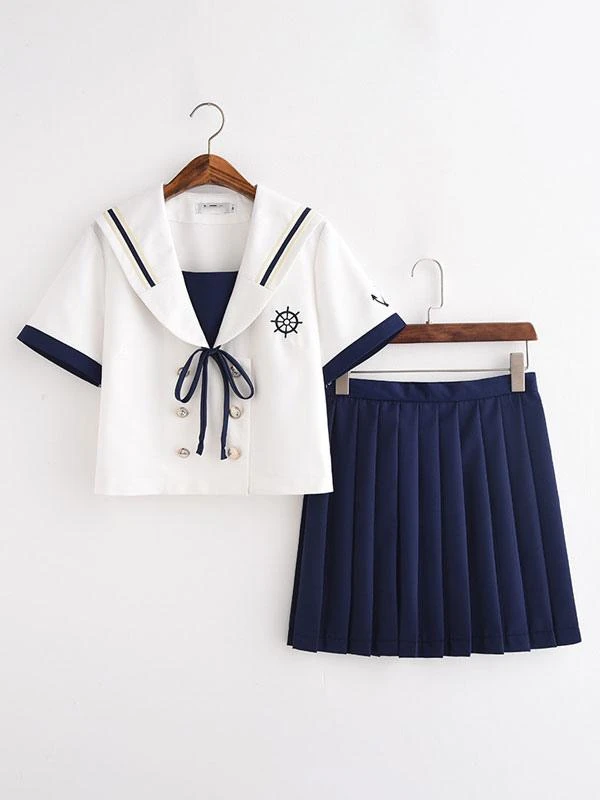 School Uniform JK Outfit Blue Sailor Suit