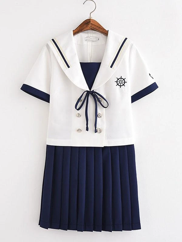 School Uniform JK Outfit Blue Sailor Suit - Image 2