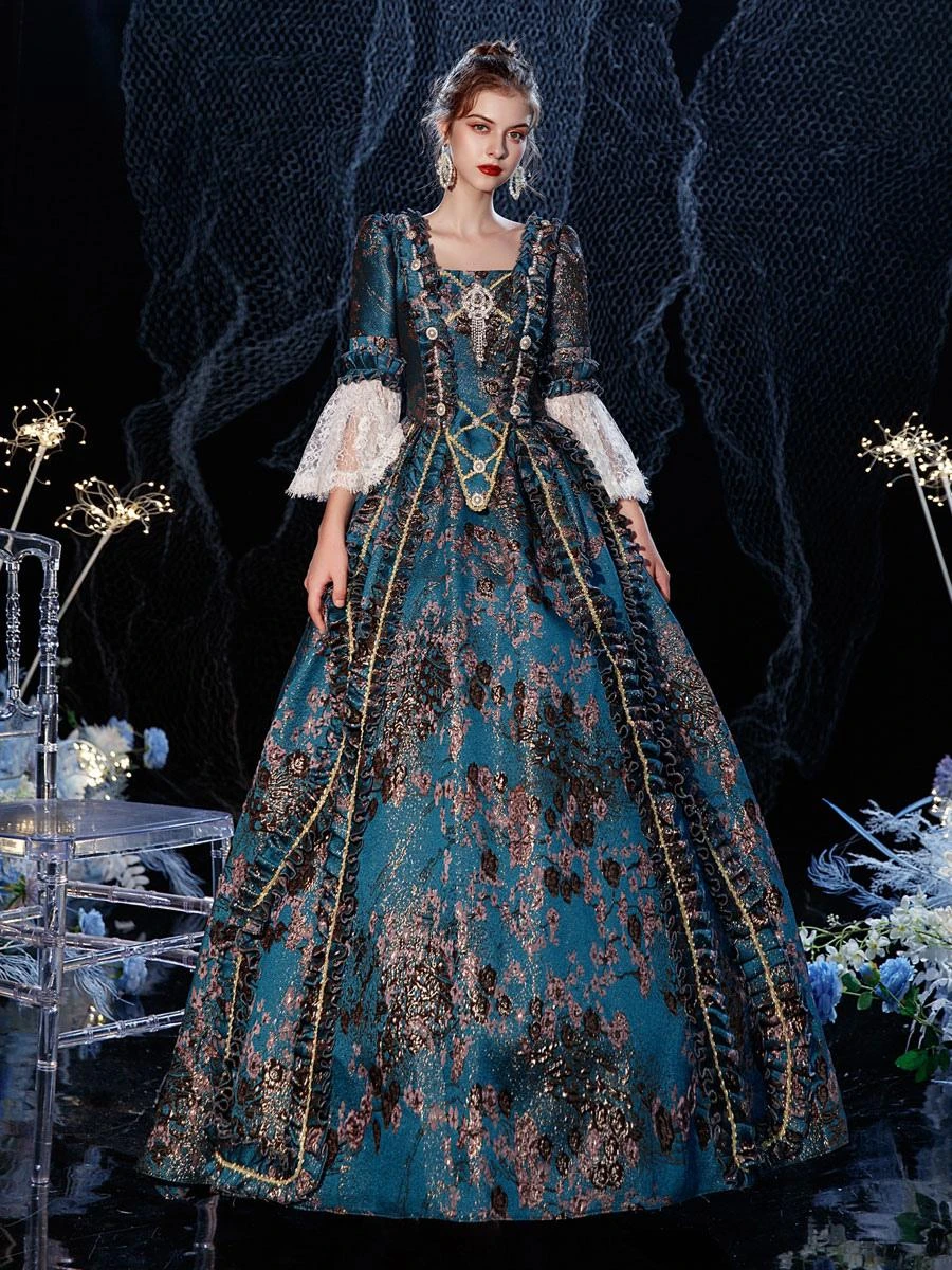 Rococo Victorian Prom Dress Retro Costume Dress Flare Sleeves Masquerade Lace Cotton Cosplay Costume Carnival - Image 6
