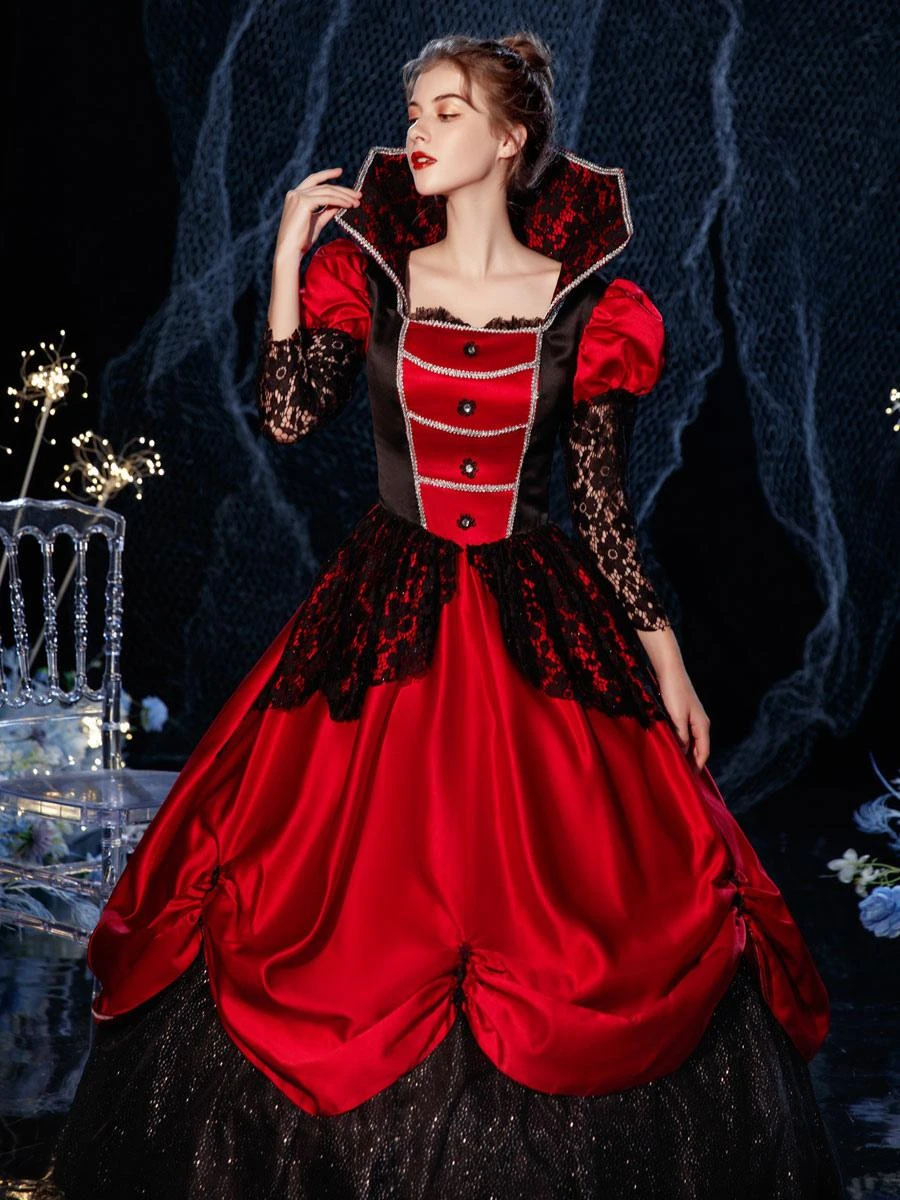 Prom Dress Rococo Victorian Retro Costume Dress Masquerade Semi Sheer Lace Cotton Cosplay Costume Carnival - Image 6