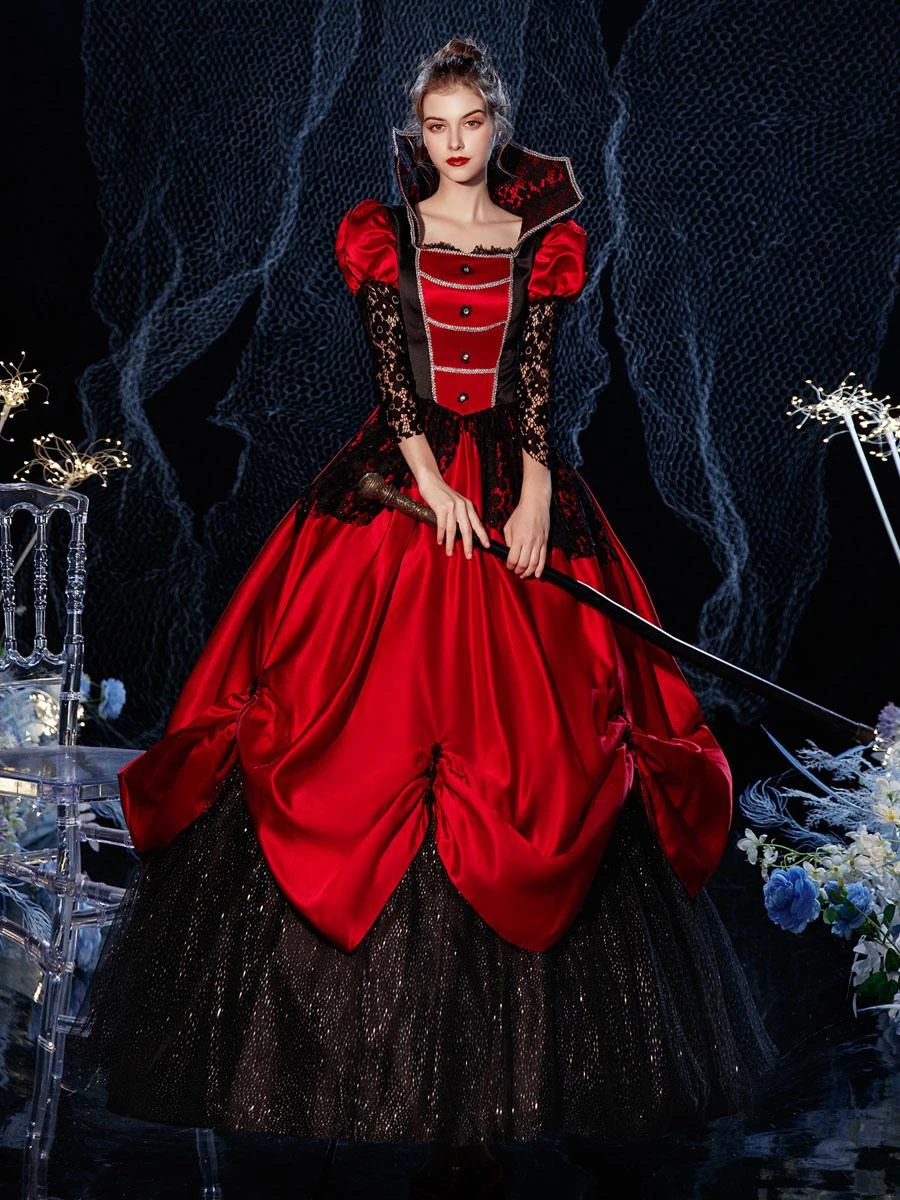 Prom Dress Rococo Victorian Retro Costume Dress Masquerade Semi Sheer Lace Cotton Cosplay Costume Carnival - Image 5