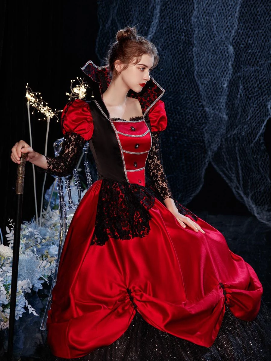 Prom Dress Rococo Victorian Retro Costume Dress Masquerade Semi Sheer Lace Cotton Cosplay Costume Carnival - Image 8