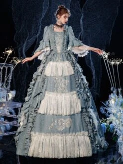 Prom Dress Rococo Victorian Retro Costume Dress Layered Ruffles Cosplay Costume Carnival
