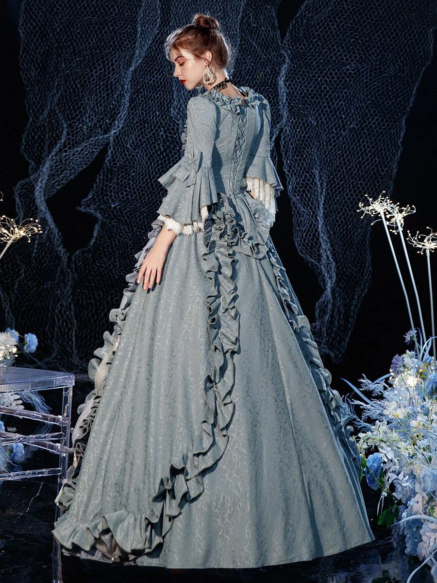 Prom Dress Rococo Victorian Retro Costume Dress Layered Ruffles Cosplay Costume Carnival - Image 5
