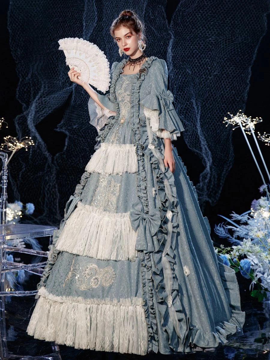 Prom Dress Rococo Victorian Retro Costume Dress Layered Ruffles Cosplay Costume Carnival - Image 7