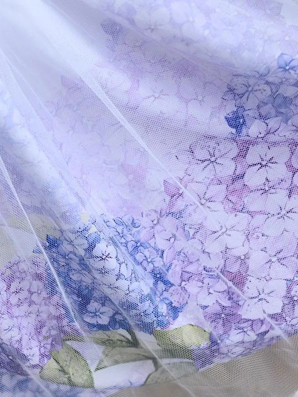 Sweet Lace Lolita SK Lilac Floral Print Lolita Skirts - Image 3