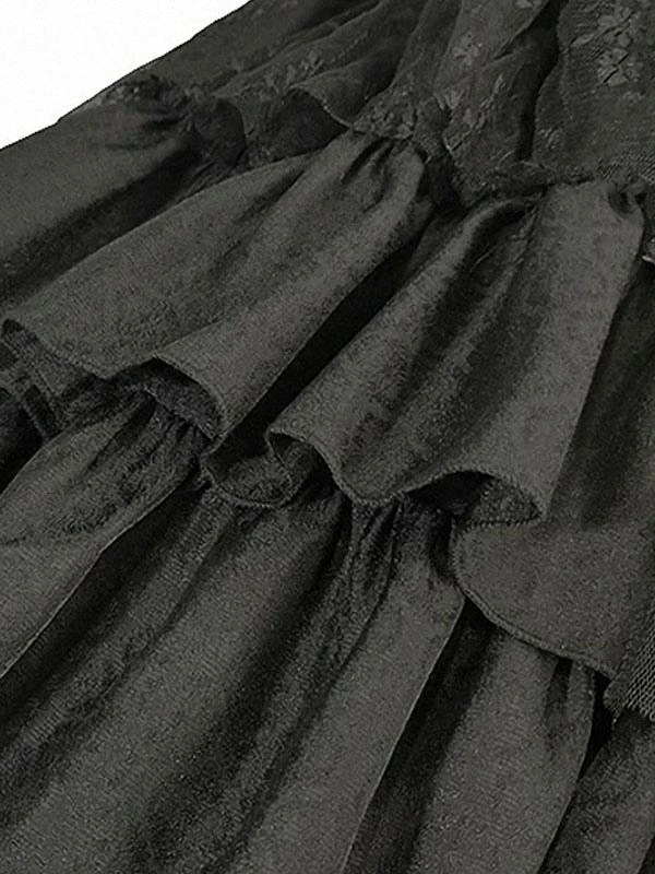 White Sweet Lolita OP Dress Wedding Dress Neverland Cascading Ruffles Bows Floral Print Short Sleeves Lolita One Piece Dresses - Image 10