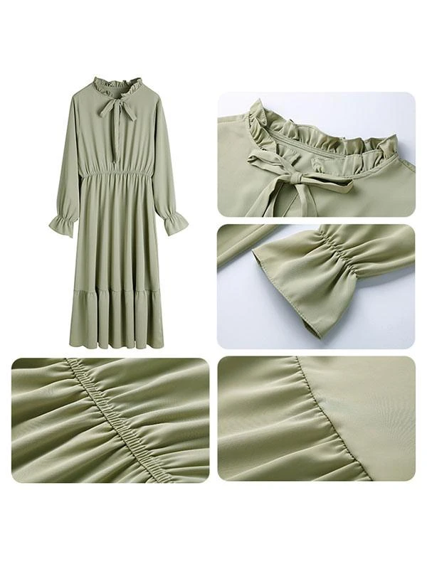 Academic Sweet Lolita OP Dress Lavender Long Sleeve Polyester Lolita One Piece Dresses - Image 7