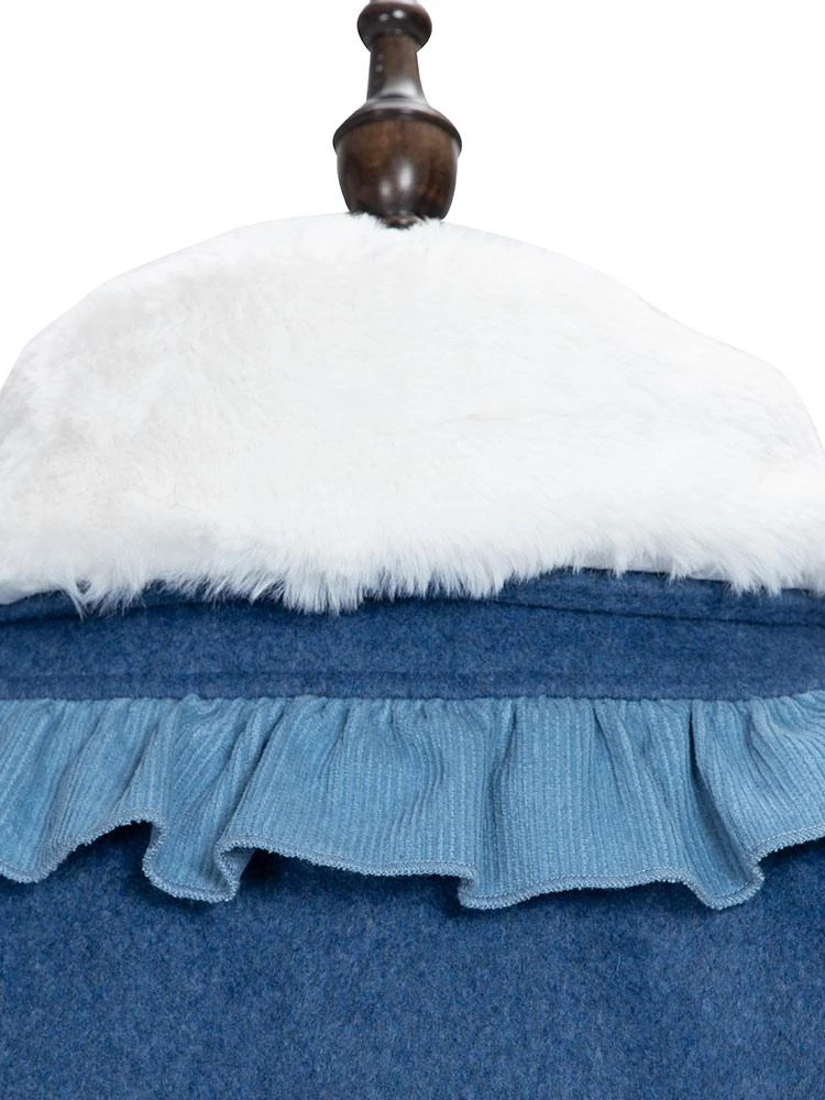 Sweet Lolita Poncho Dark Navy Polyester Lace Up Spring Lolita Pocho Cape Only Outwears - Image 6