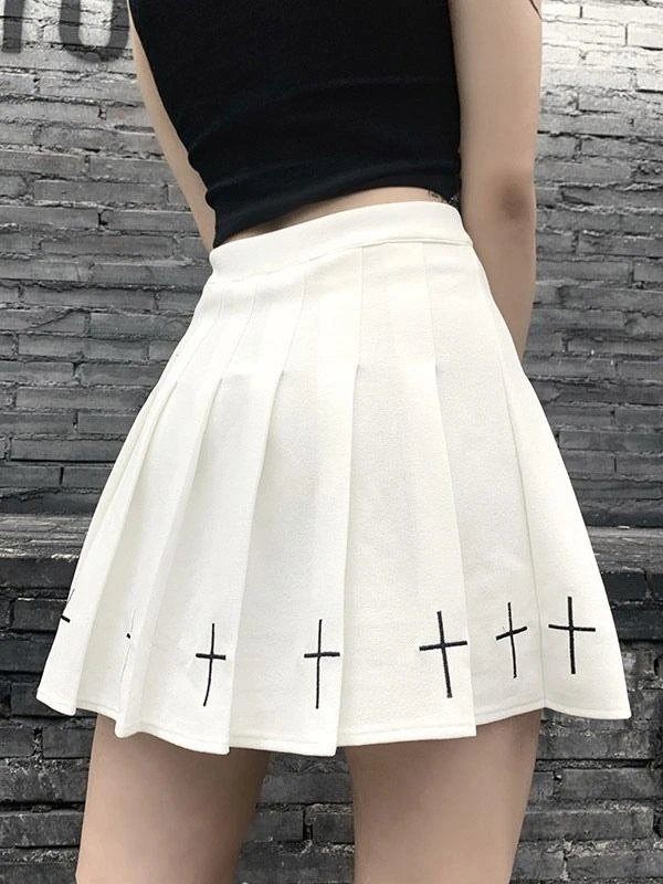 Black Gothic Skirt Chain Polyester Retro Dress - Image 7