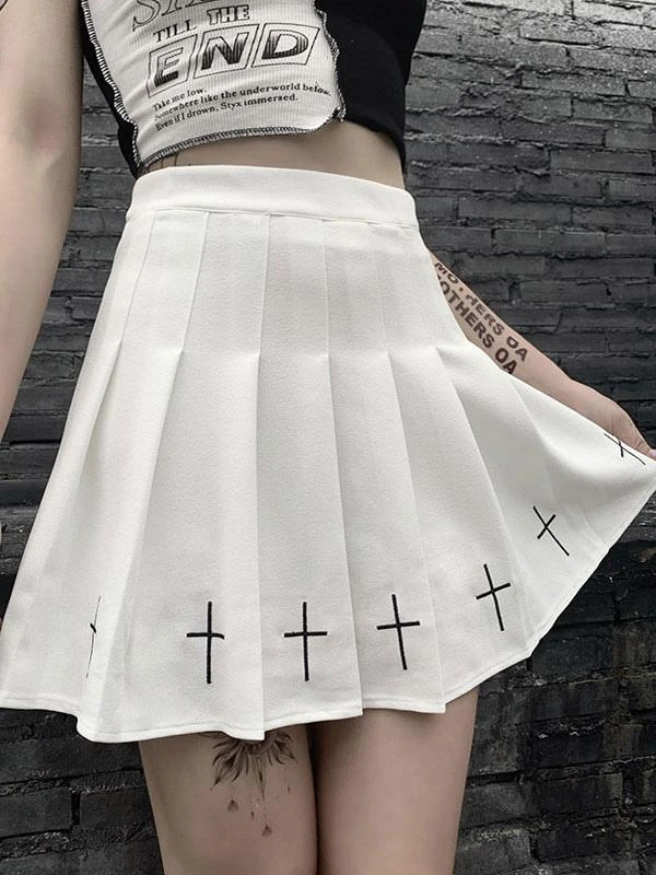 Black Gothic Skirt Chain Polyester Retro Dress - Image 5