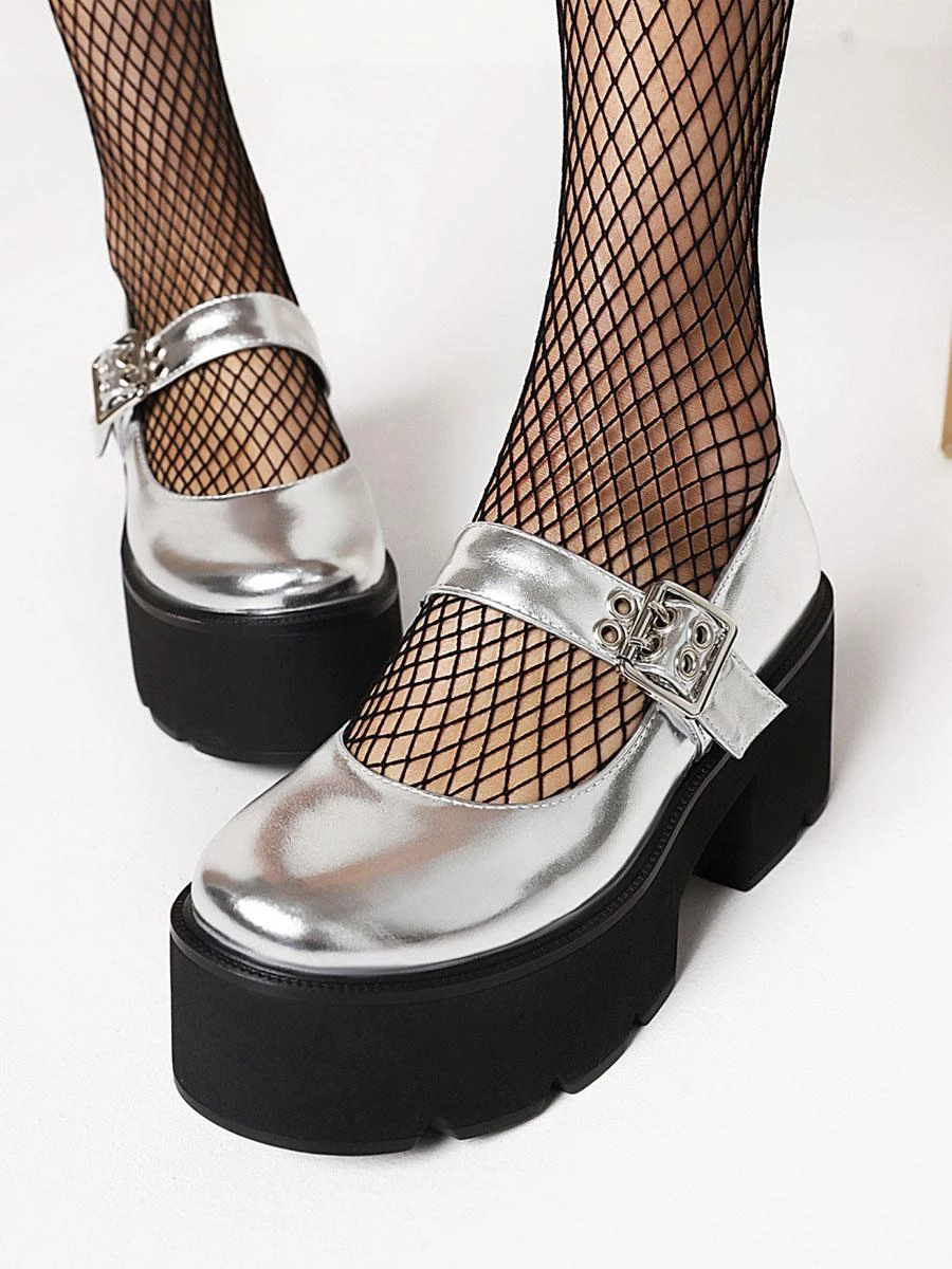 Gothic Lolita Shoes Royal Purple Round Toe PU Leather Lolita Shoes - Image 8