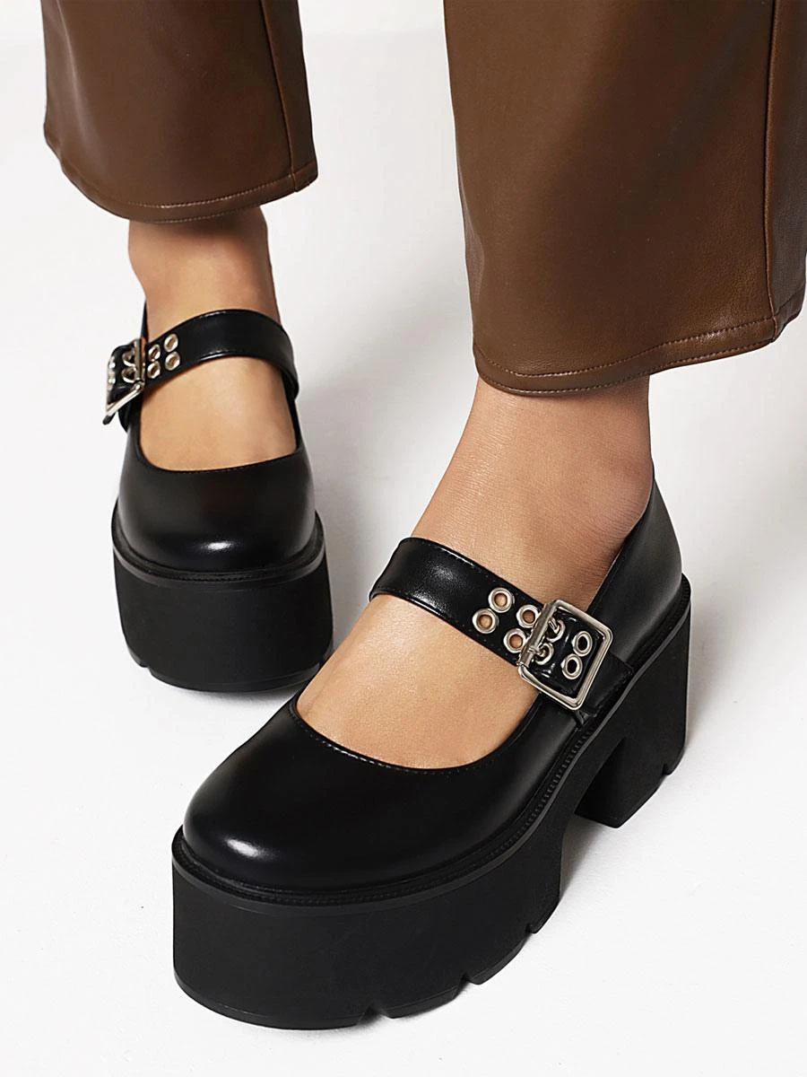 Gothic Lolita Shoes Royal Purple Round Toe PU Leather Lolita Shoes - Image 5