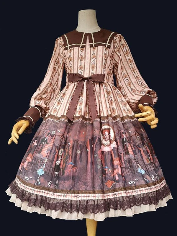 Classic Lolita OP Dress Infanta Alice Theme Lace Sleeveless Polyester Casual Apricot Lolita One Piece Dresses - Image 6