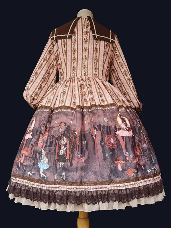 Classic Lolita OP Dress Infanta Alice Theme Lace Sleeveless Polyester Casual Apricot Lolita One Piece Dresses - Image 7