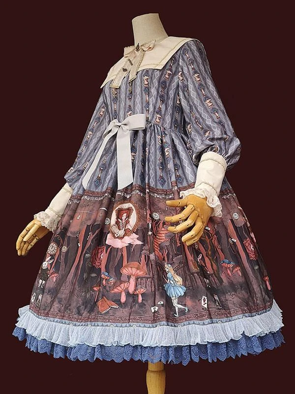 Classic Lolita OP Dress Infanta Alice Theme Lace Sleeveless Polyester Casual Apricot Lolita One Piece Dresses - Image 4