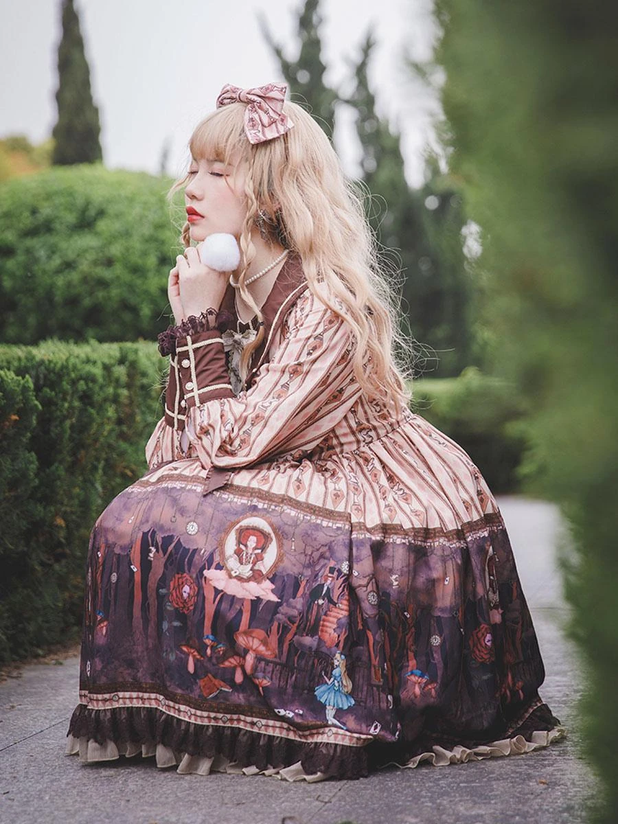 Classic Lolita OP Dress Infanta Alice Theme Lace Sleeveless Polyester Casual Apricot Lolita One Piece Dresses - Image 2